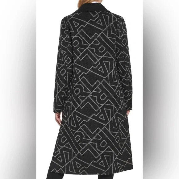NWT KARL LAGERFELD PARIS Logo Print Wool Blend